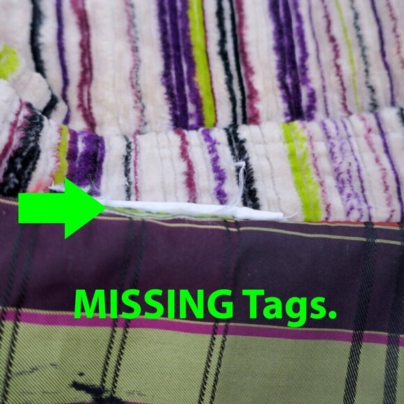 Nuvula Corduroy Cropped Artsy Striped Bubble Jacket Multicolor Women's Medium - Picture 2 of 5